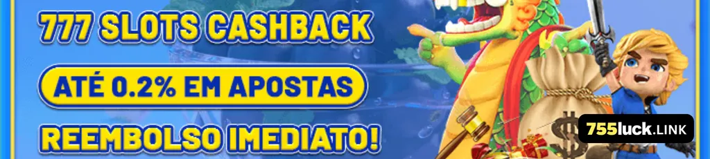 Banner de promoções gerais e bônus no 755luck cassino.
